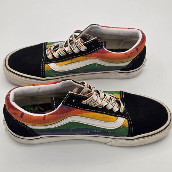 Vans Old Skool Rainbow Pride Sneakers Lace Up Canvas Shoes - Picture 8 of 13
